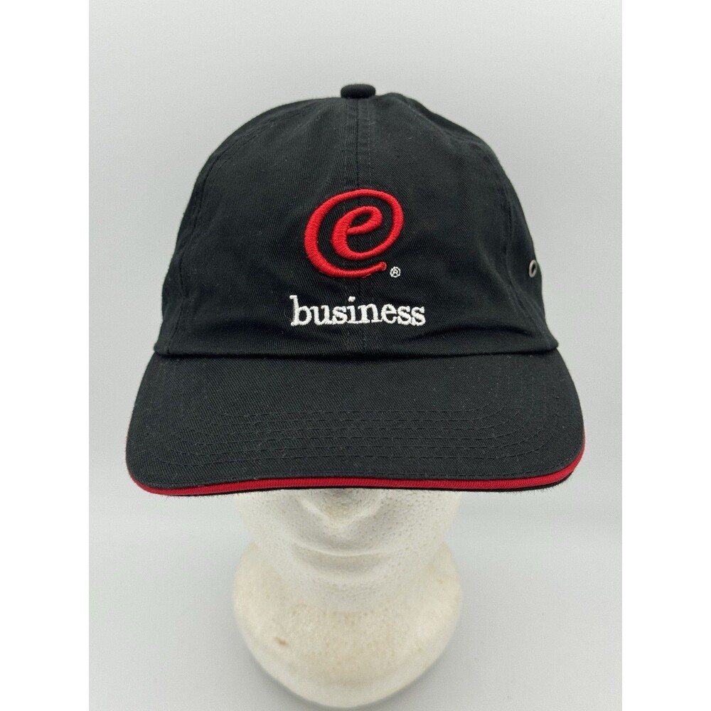 Vintage IBM e-Business Embroidered Black Baseball Cap Y2K USA Made